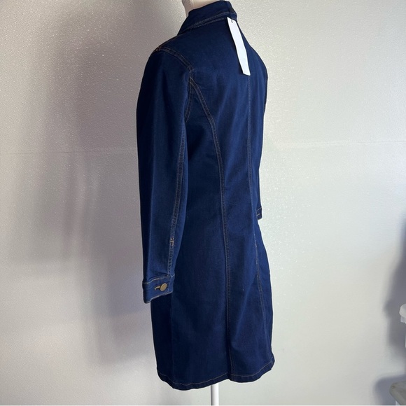 Allegra K Women's 3/4 Sleeve Button Down Denim Shirt Dress Size Small NWT - Picture 9 of 16